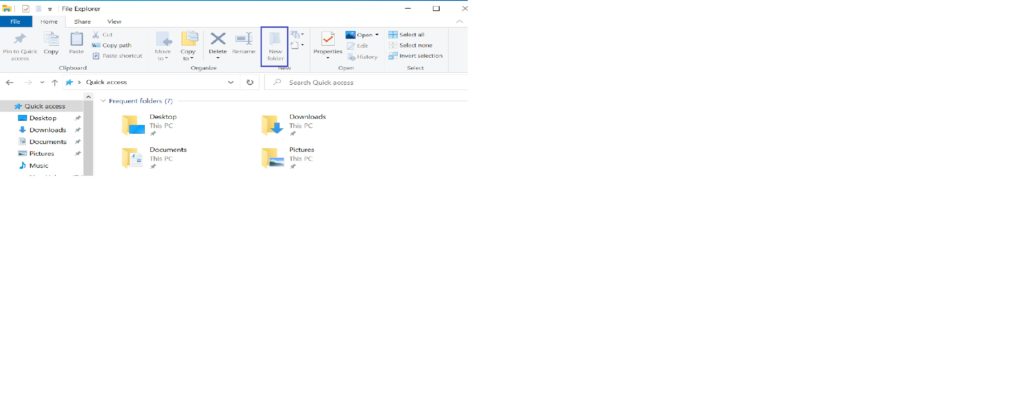 create a new folder using Ribbon in file explore window