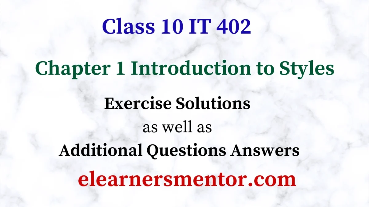 class 10 IT 402 chapter 1 Introduction to styles questions answers