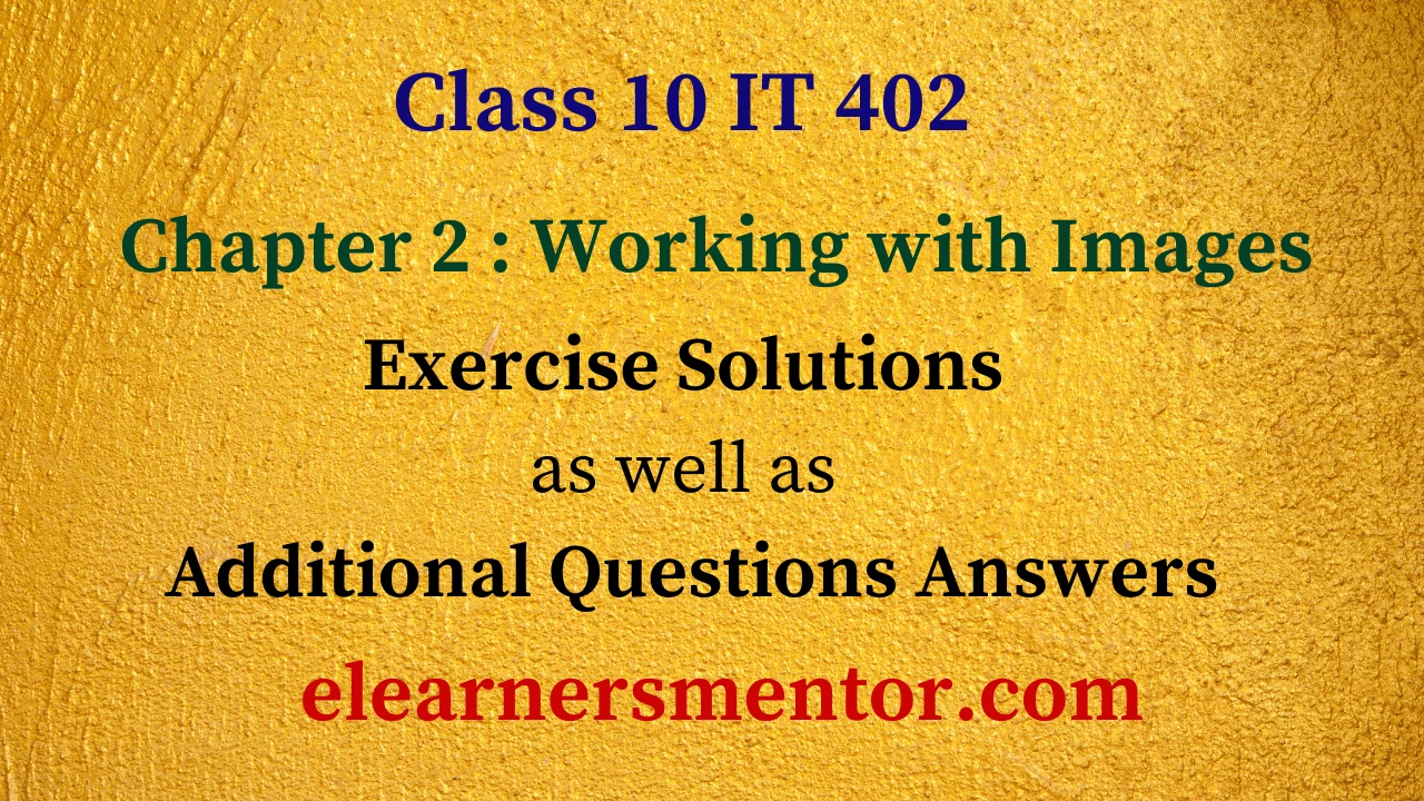 class 10 IT 402 chapter 2 working with images questions answers